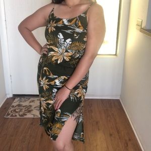 H&M Tropical Print Midi Dress - US Size M